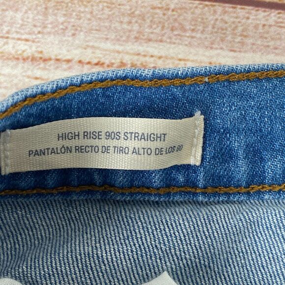 Universal Thread Womens Distressed Blue High Rise 90s Straight Jeans Size 4R - Picture 9 of 11